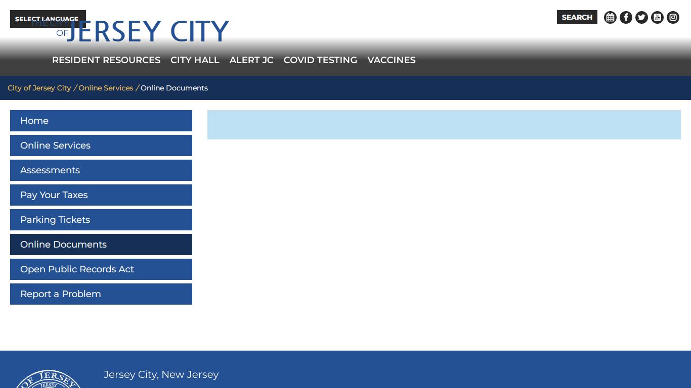 Online Documents - City of Jersey City - Jersey City, New Jersey