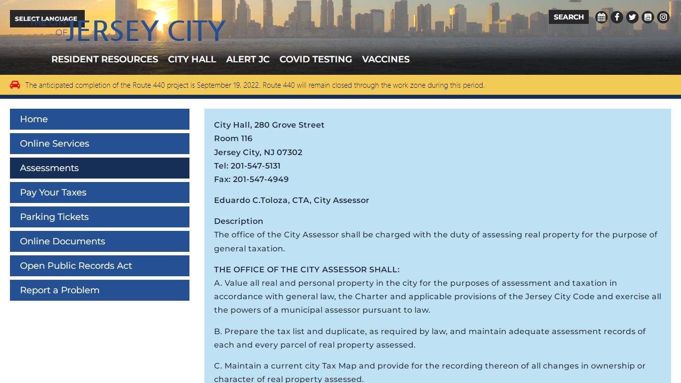 Assessments - City of Jersey City